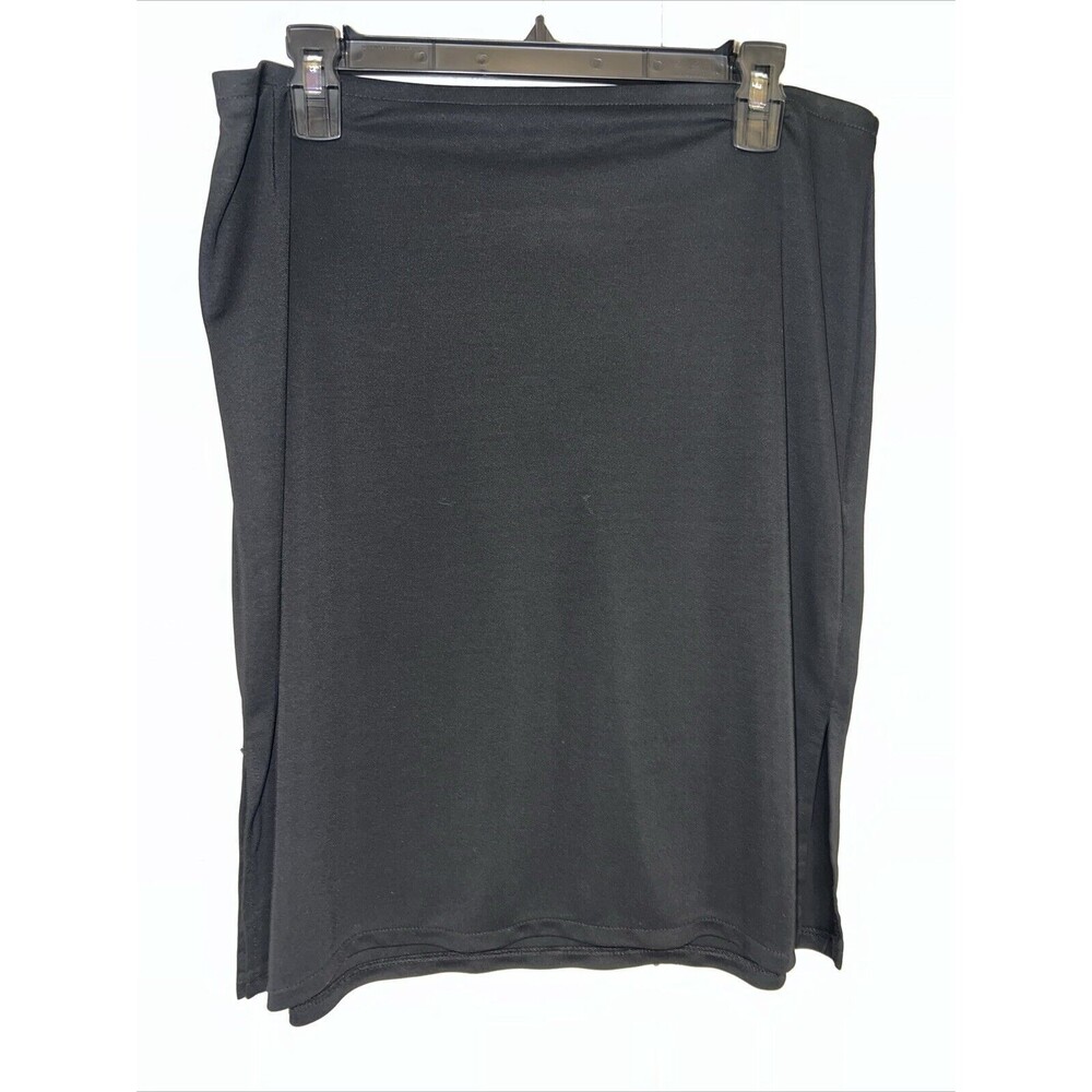 NY & Co Vintage Women's Large Black Stretch Knee Length Skirt Stretch Made USA